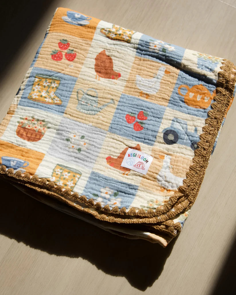 Bloom Barn Organic Muslin Blanket - Aegi Bloom