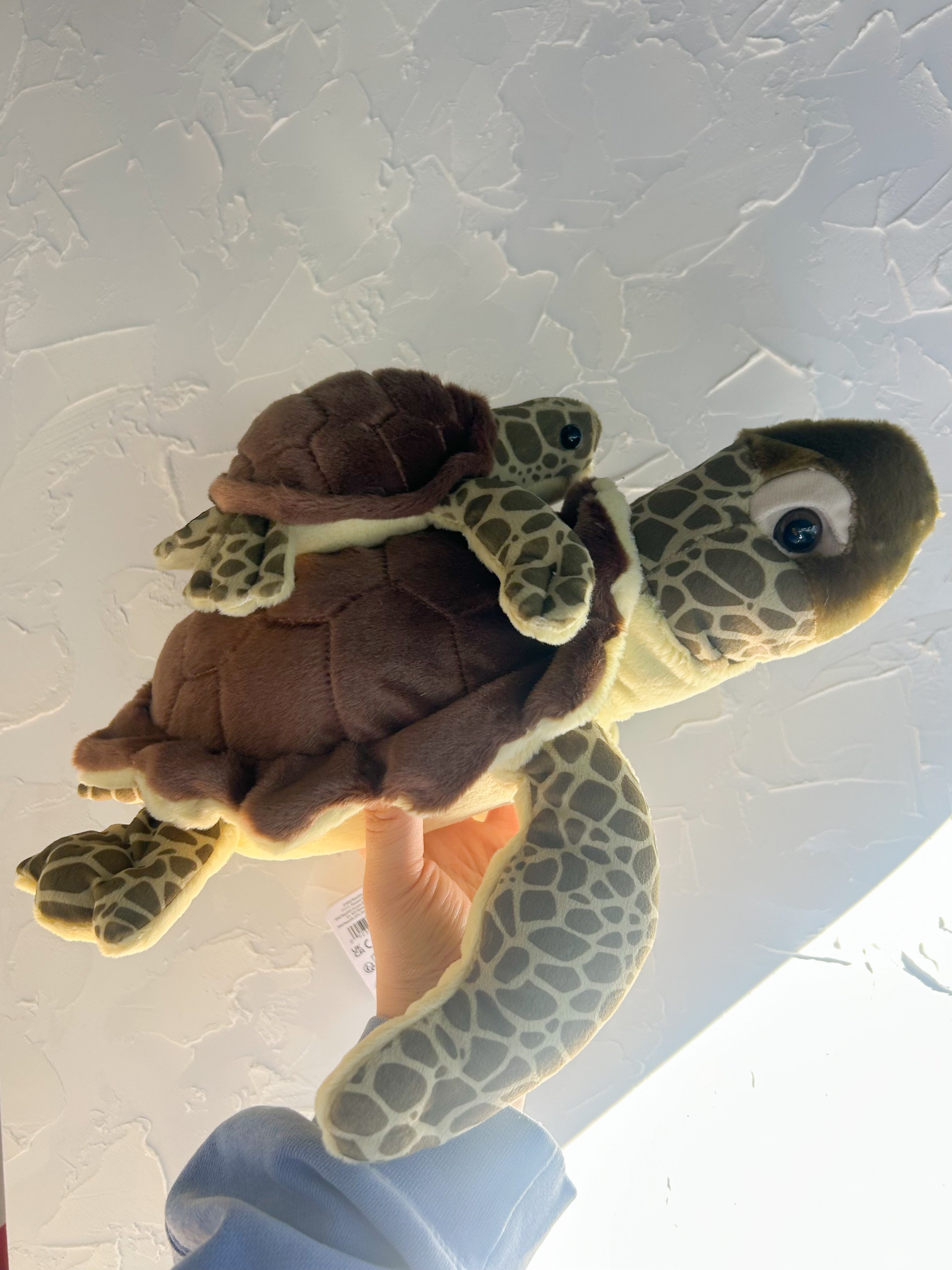 Green Sea Turtle Mum & Baby Detachable Plush Duo - Wild Republic