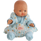 baby dolls carrier made by tiny harlow with a baby inside for pretend play, the print is blue ducky