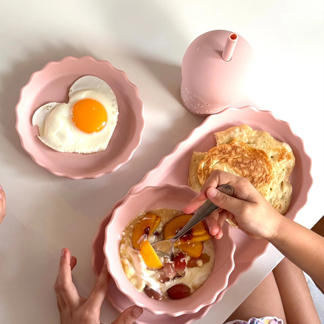 Bowl and Plate Set | Pink Daisy