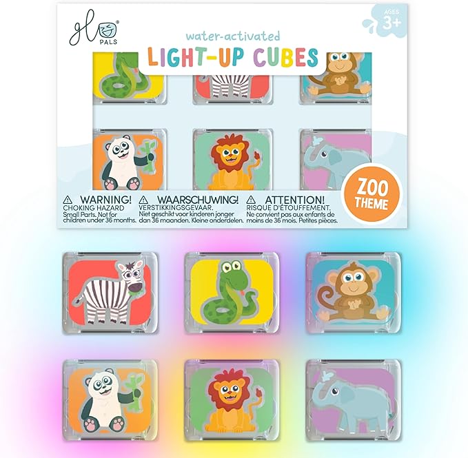 Limited Edition Zoo Animals Light-Up Cubes 6 Pack by Jellystone Designs
