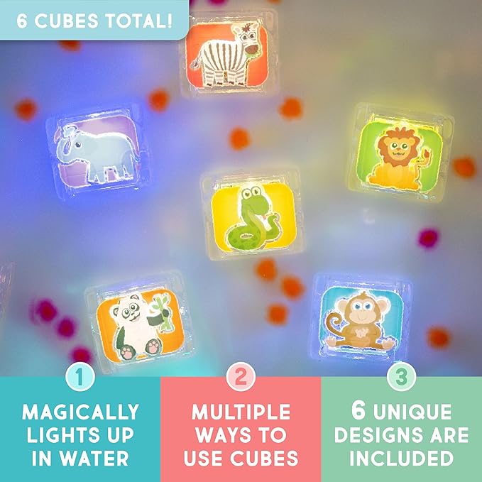 Jellystone Designs zoo animal water activated light up sensory cubes
