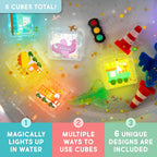 Jellystone Designs transport themed water activated light up sensory cubes

