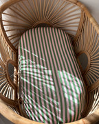 Strawberry Matcha Organic Muslin Fitted Sheet - Aegi Bloom