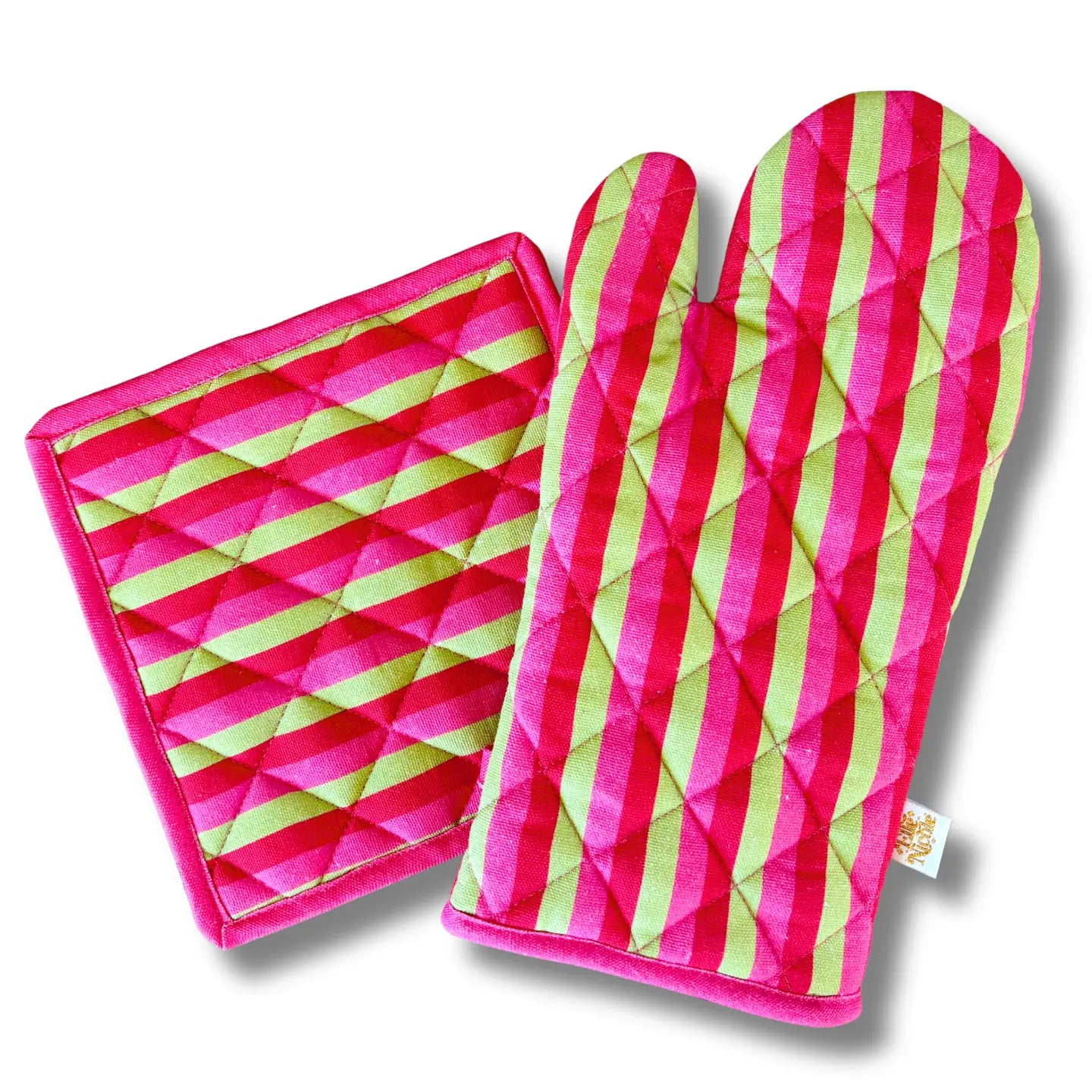 Oven Mitt + Pot Holder Set | Holiday Stripes