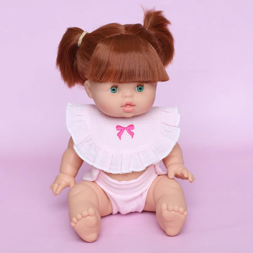 Blush Bow Doll Bib & Diaper Set - SALLI Collective