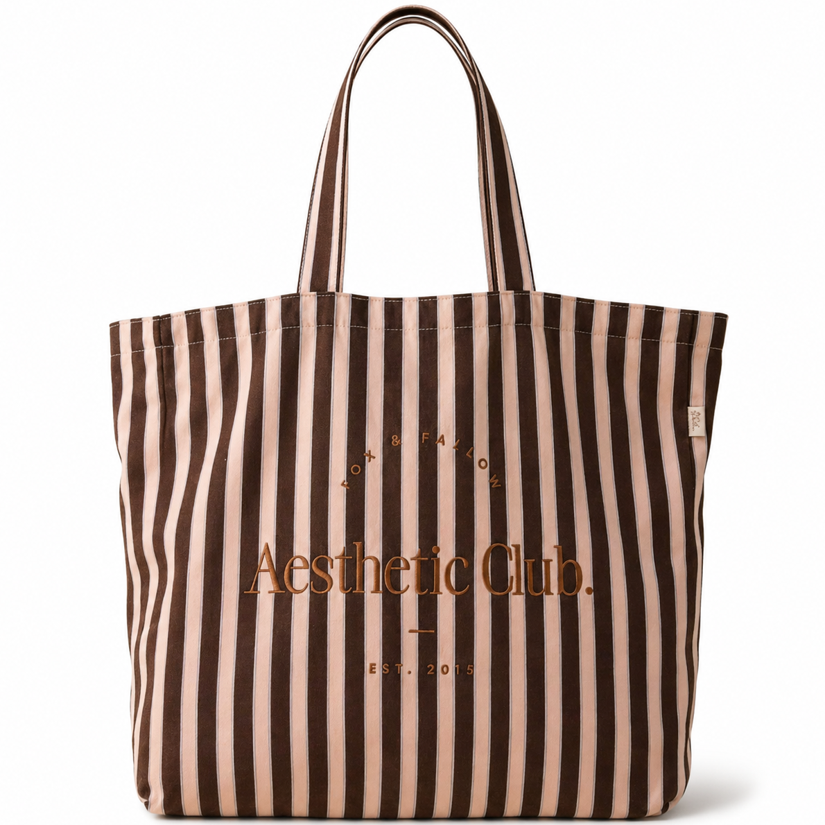 Fox & Fallow striped canvas tote bag large weekend beach bag
