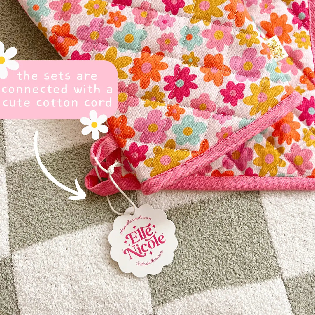 Oven Mitt + Pot Holder Set | Floral