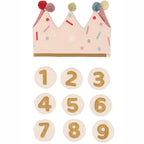 Reusable fabric birthday crown with numbers 1 to 9