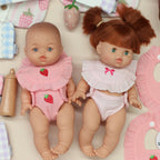 Strawberry Dolls Frilled Bib & Diaper Set - SALLI Collective