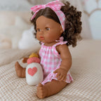 Pink Gingham Dolls Dress & Bow Set - SALLI Collective