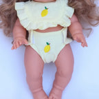 Lemon Dolls Frilled Bib & Diaper Set - SALLI Collective