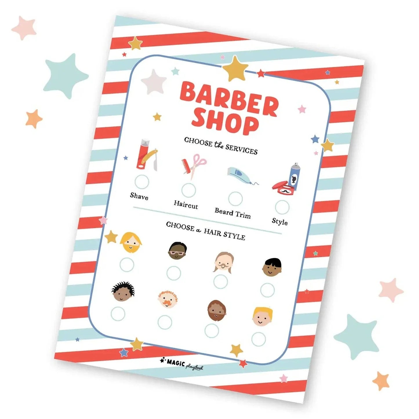 Barber Shop Pretend Play Notepad - Magic Playbook