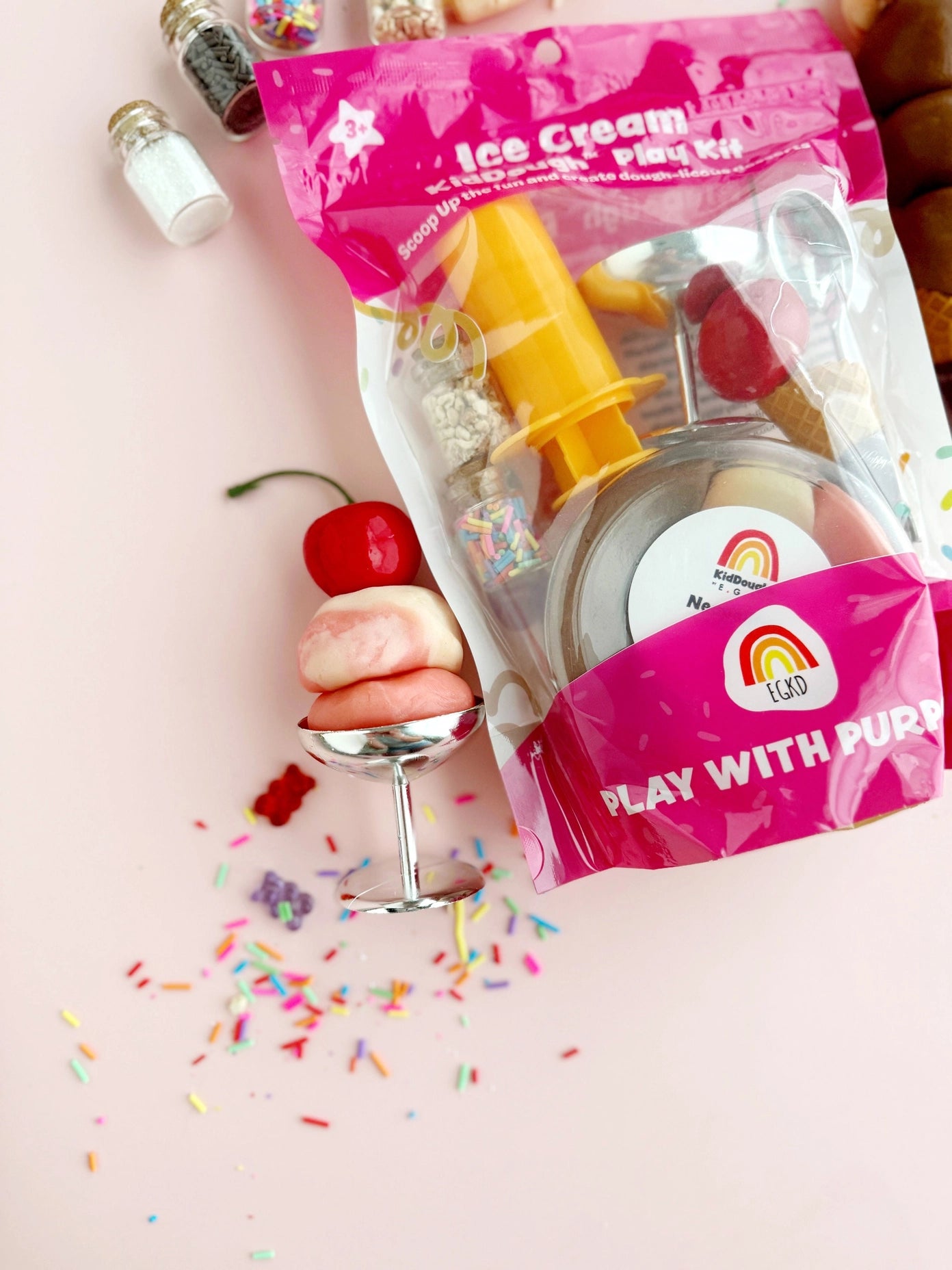 Ice-Cream Sundae Playdough Kit - Earth Grown KidDoughs