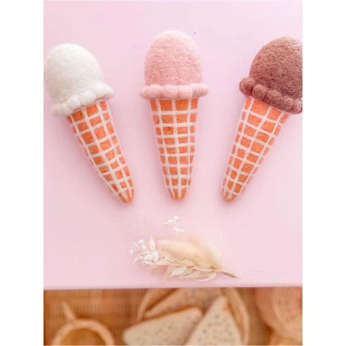 Chocolate Ice-Cream Cone Felt Food - Juni Moon