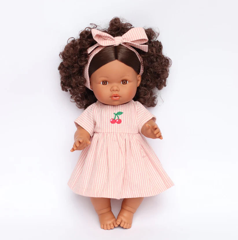 Cherry Pinstripe Doll Outfit Set - SALLI Collective