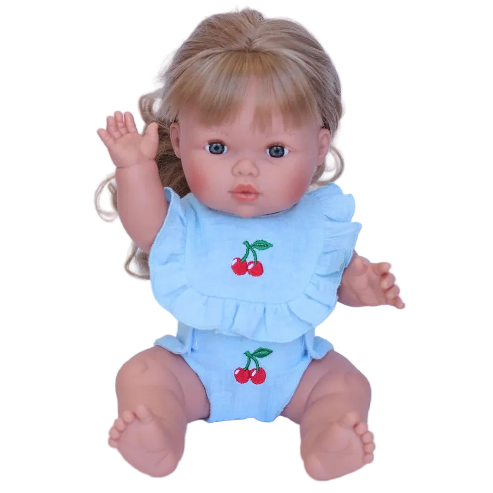 Cherry Dolls Frilled Bib & Diaper Set - SALLI Collective