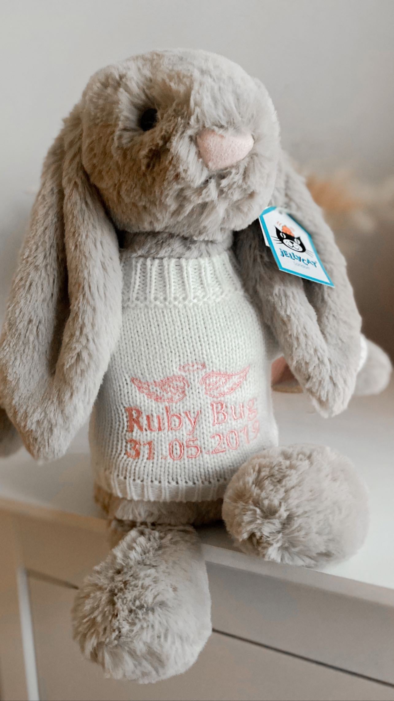 Personalised Medium Plush White Jumper