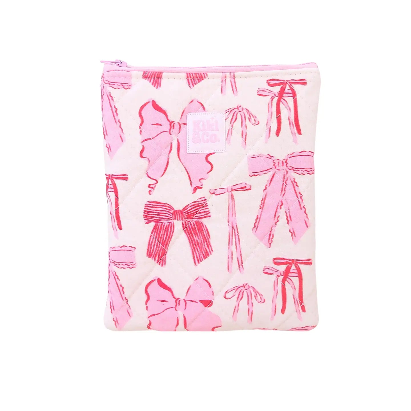 Quilted eReader Sleeve | Pink/Red Bows