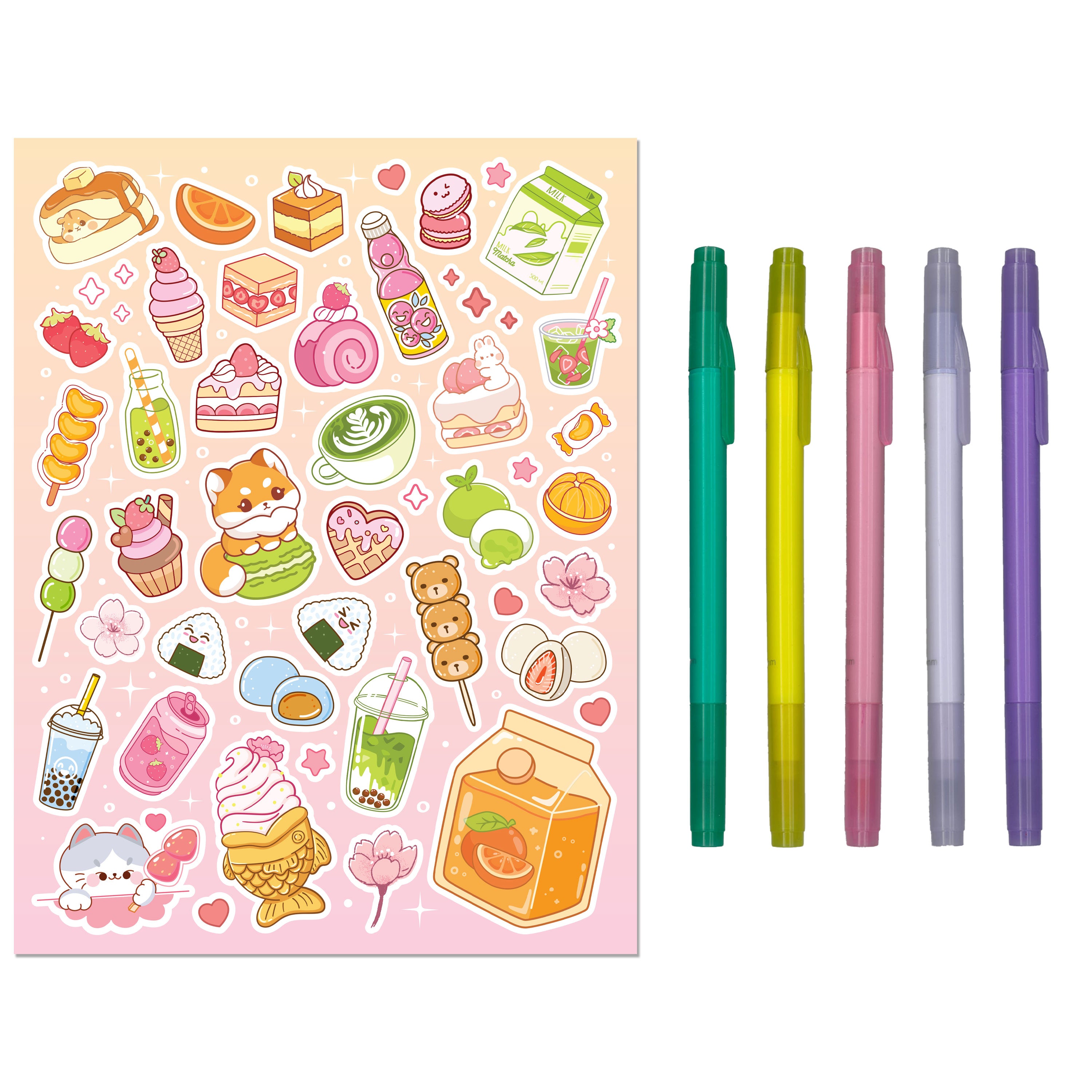 Kawaii Cafe Colouring Kit - Kaleidoscope
