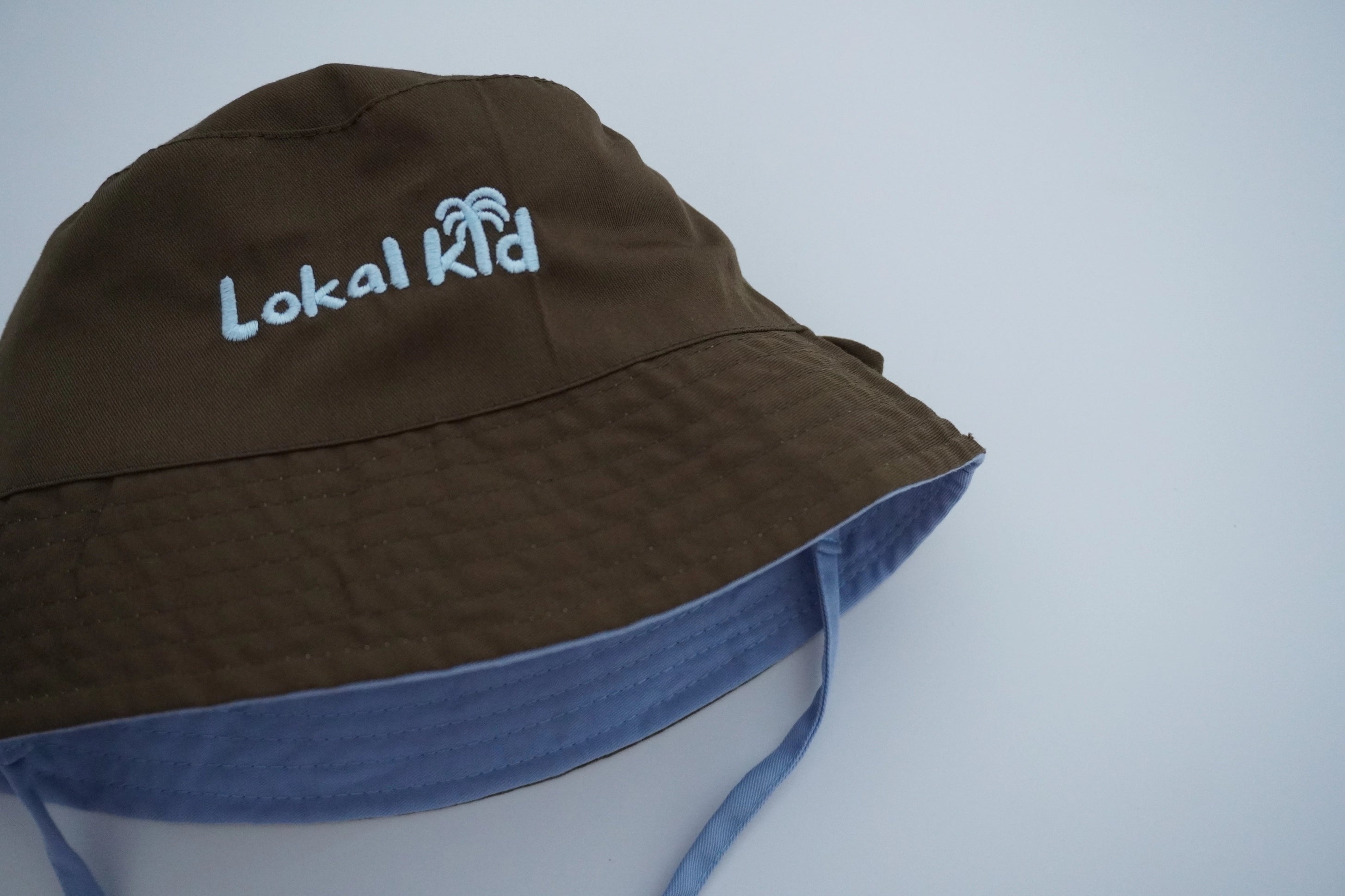 Blue/Brown REVERSIBLE 2-in-1 My World Bucket Hat - Lokal Folk
