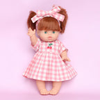 Blush Cherry Gingham Doll Dress & Bow Set - SALLI Collective