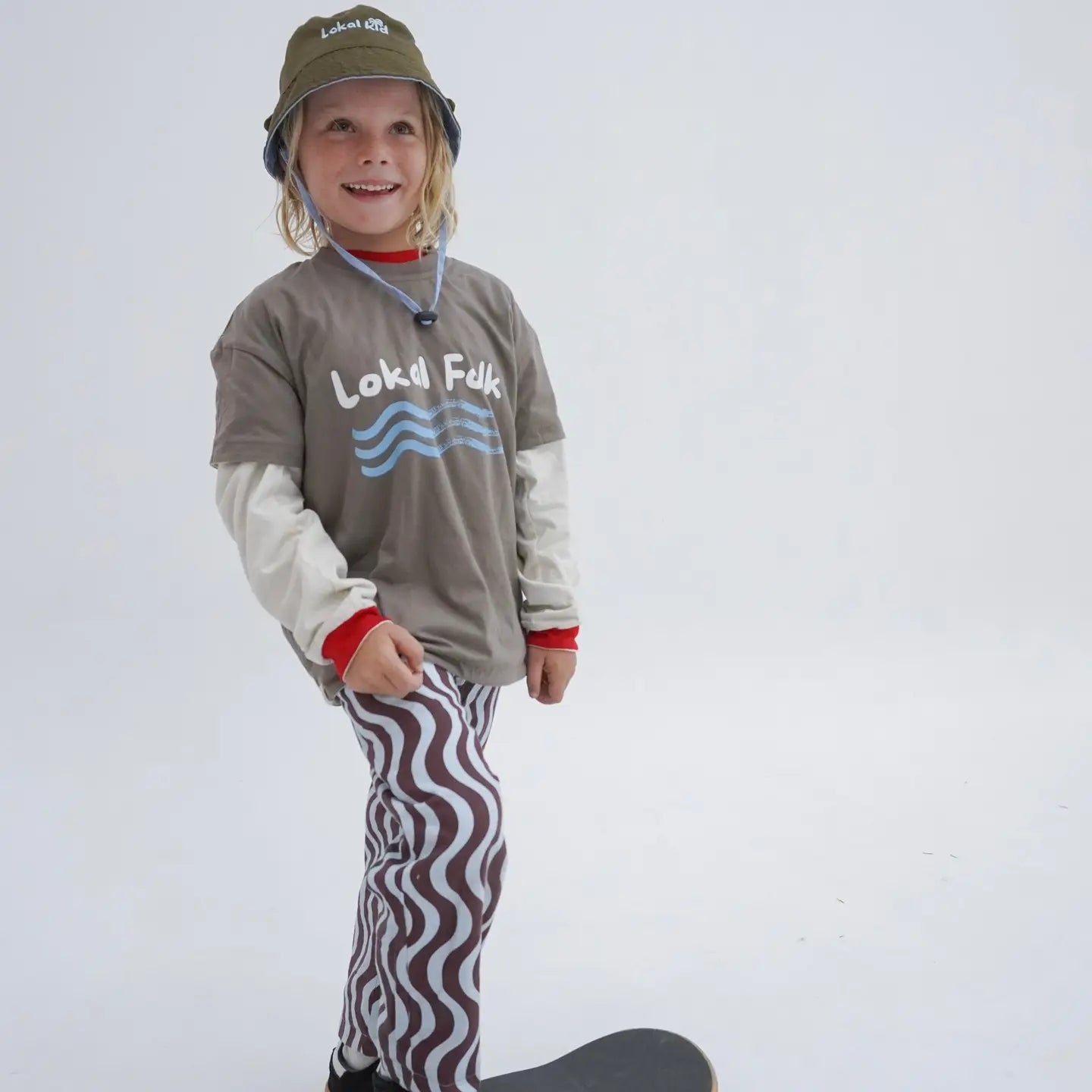 Blue/Brown REVERSIBLE 2-in-1 My World Bucket Hat - Lokal Folk