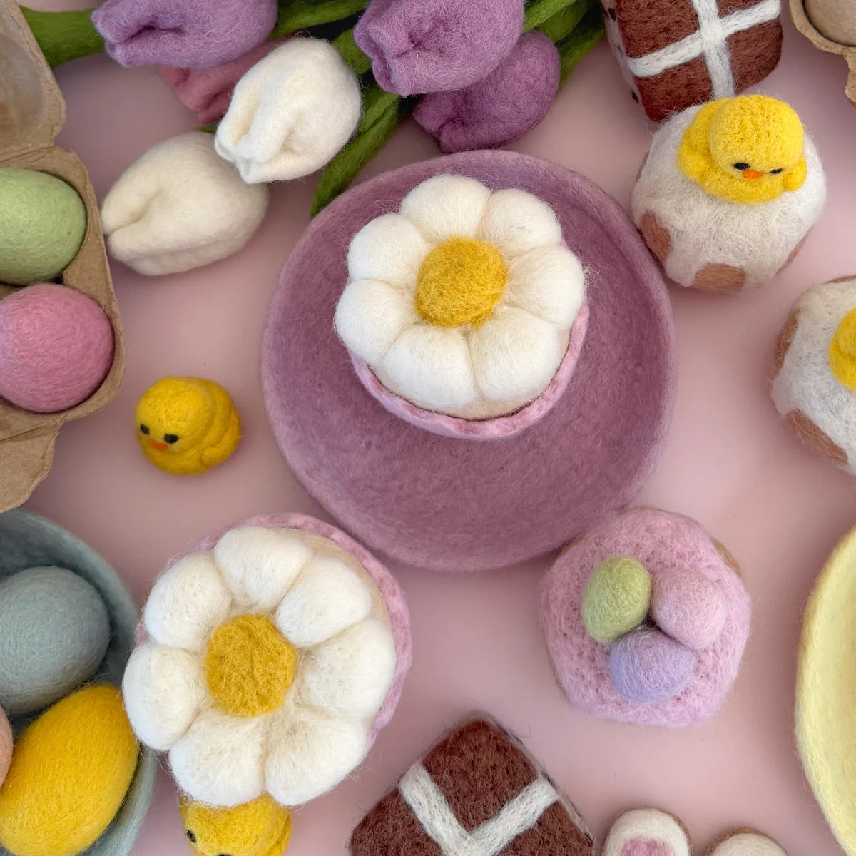 Jumbo Removable Daisy Muffin Felt Food - Playtisserie