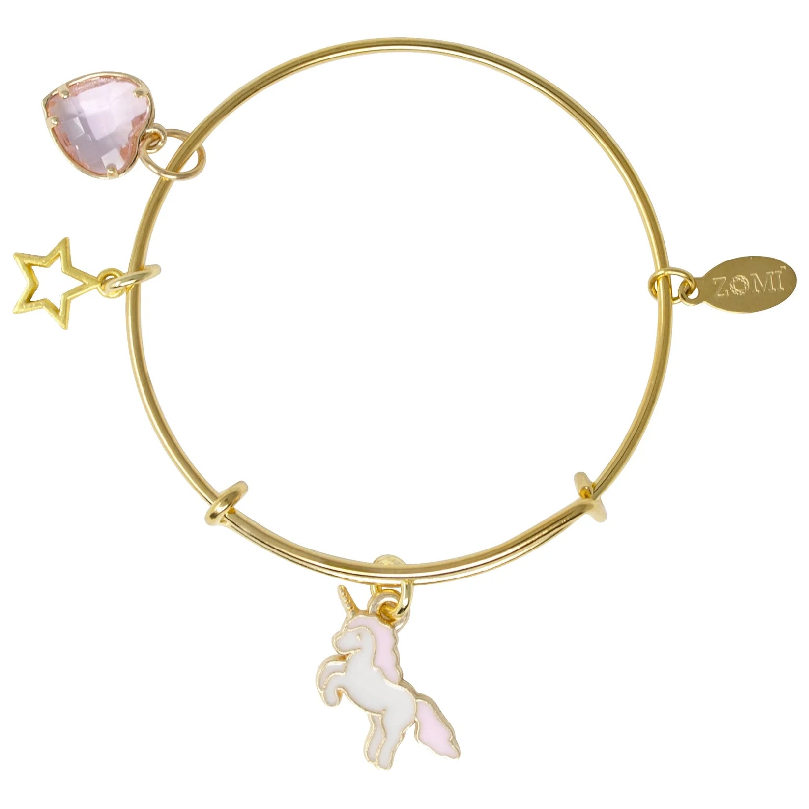Unicorn & Heart | Gold Bangle