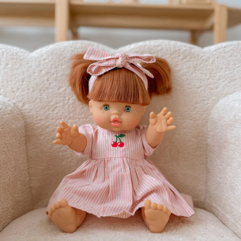 Cherry Pinstripe Doll Outfit Set - SALLI Collective