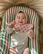 Strawberry Matcha Organic Muslin Fitted Sheet - Aegi Bloom