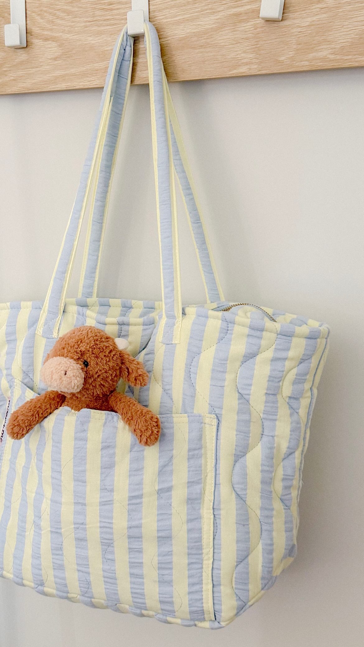 Butter Blue Quilted Baby Bag - Mosey Me