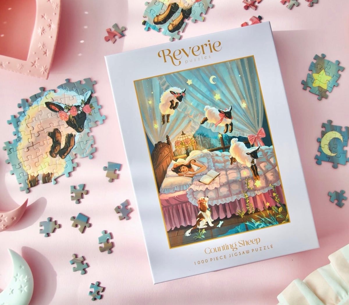 Counting Sheep 1000 Piece Jigsaw Puzzle – Reverie Puzzles
