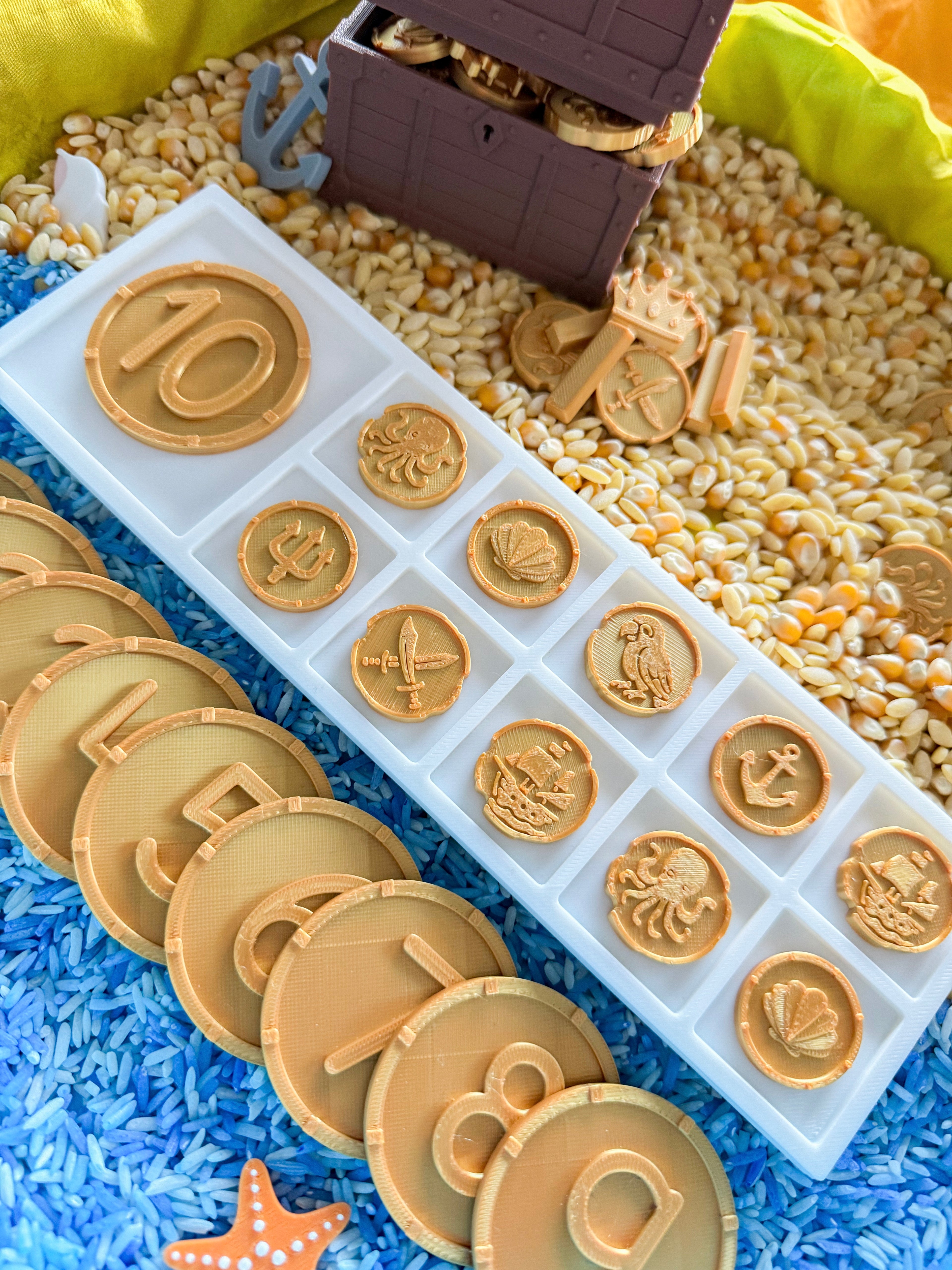 Jumbo Golden Treasure Count & Match Set - Honey Hollow