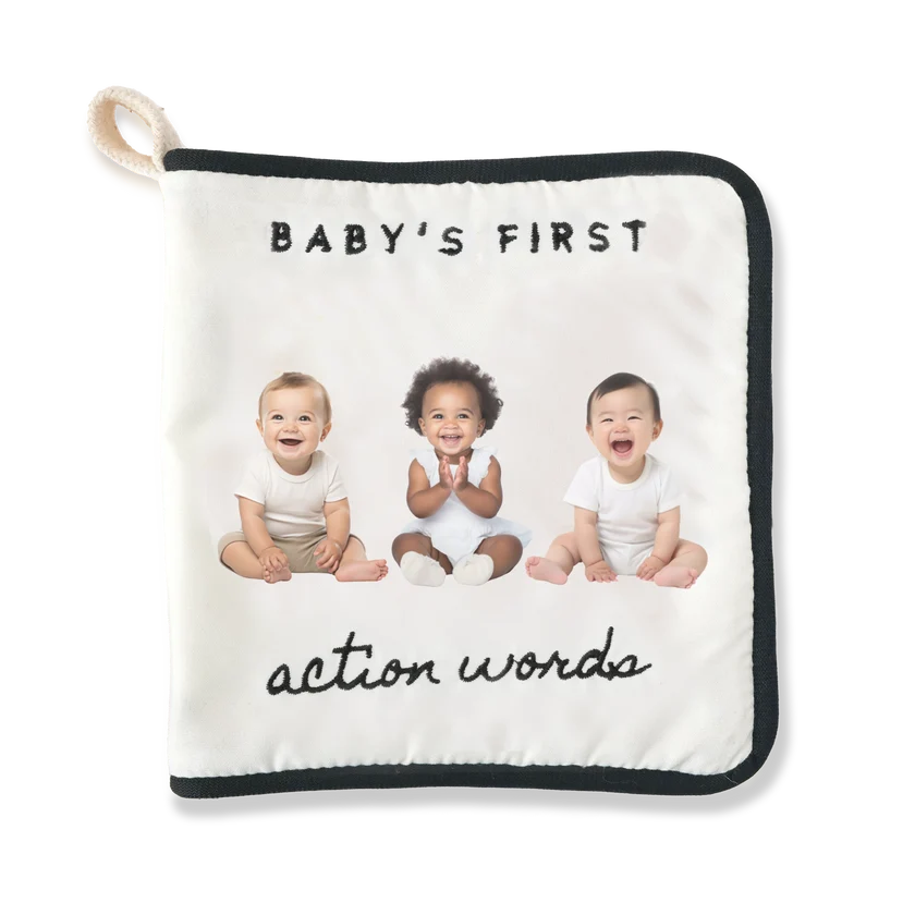 Baby's First Action Words Crinkle Sensory Book - Little Lamb Kind