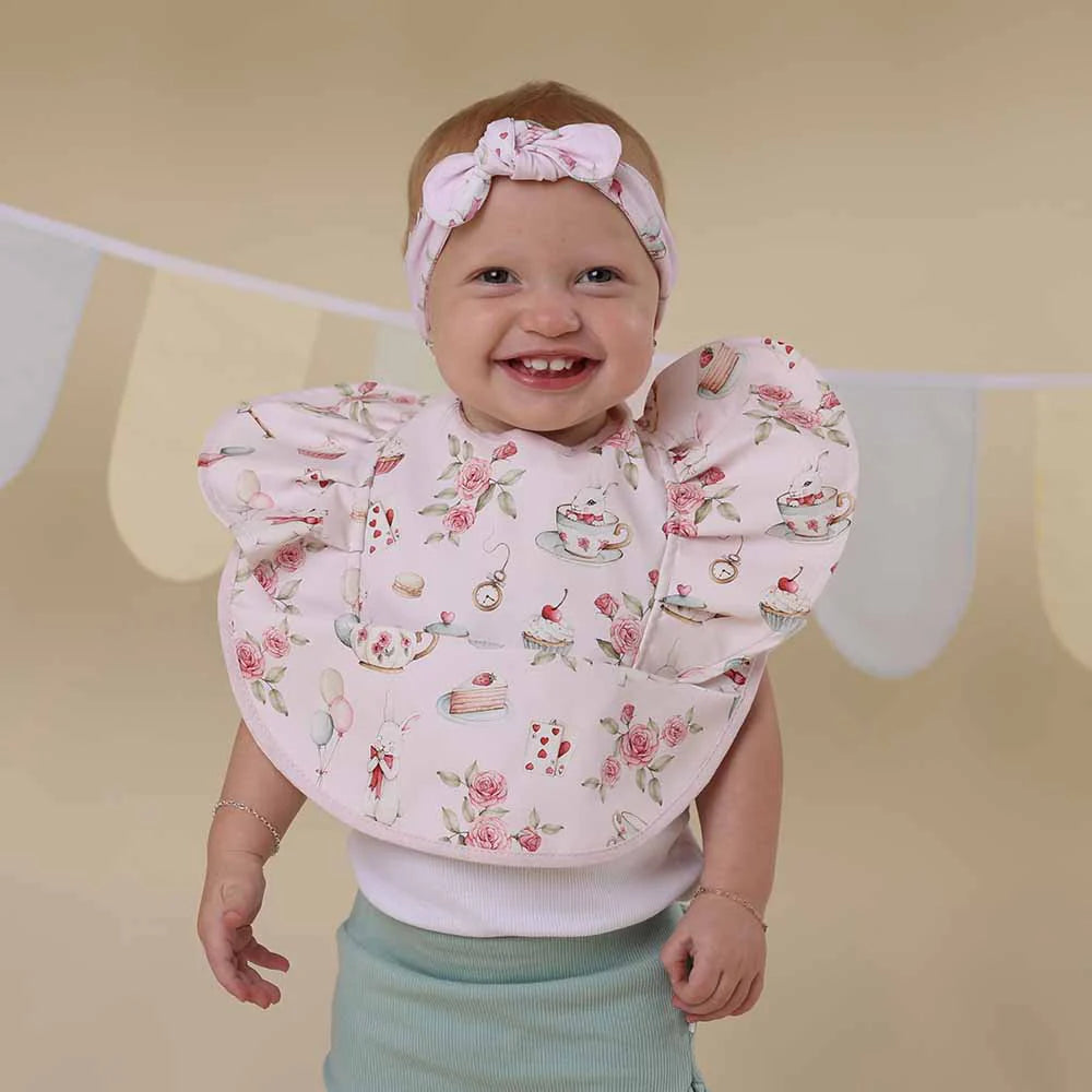 Alice's Tea Party Frill Snuggle Bib - Snuggly Hunny