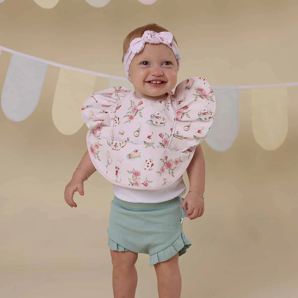 Alice's Tea Party Frill Snuggle Bib - Snuggly Hunny