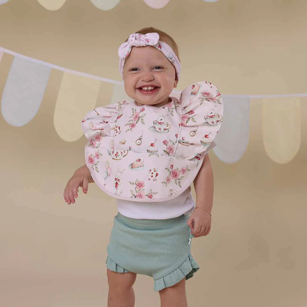 Alice's Tea Party Frill Snuggle Bib - Snuggly Hunny