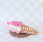 Strawberry Coconut Ice-Cream Cone Felt Food - Juni Moon
