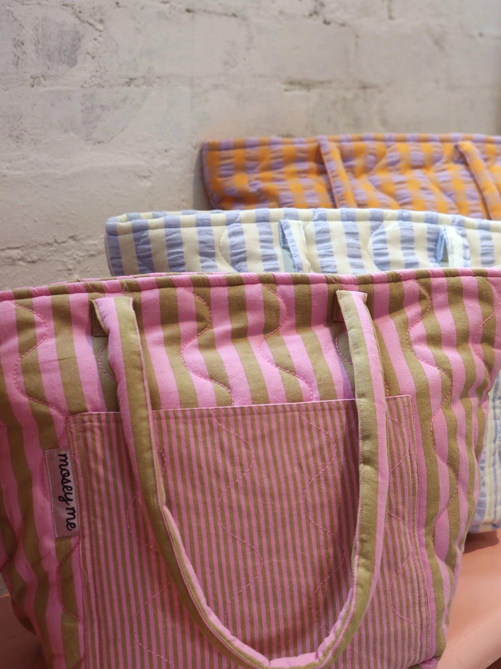 Lilac Sprout Quilted Tote Bag - Mosey Me