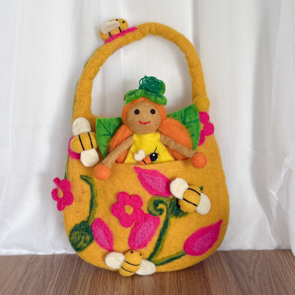 Honeybee Felt Bag & Fairy - Himalayan Felt Co