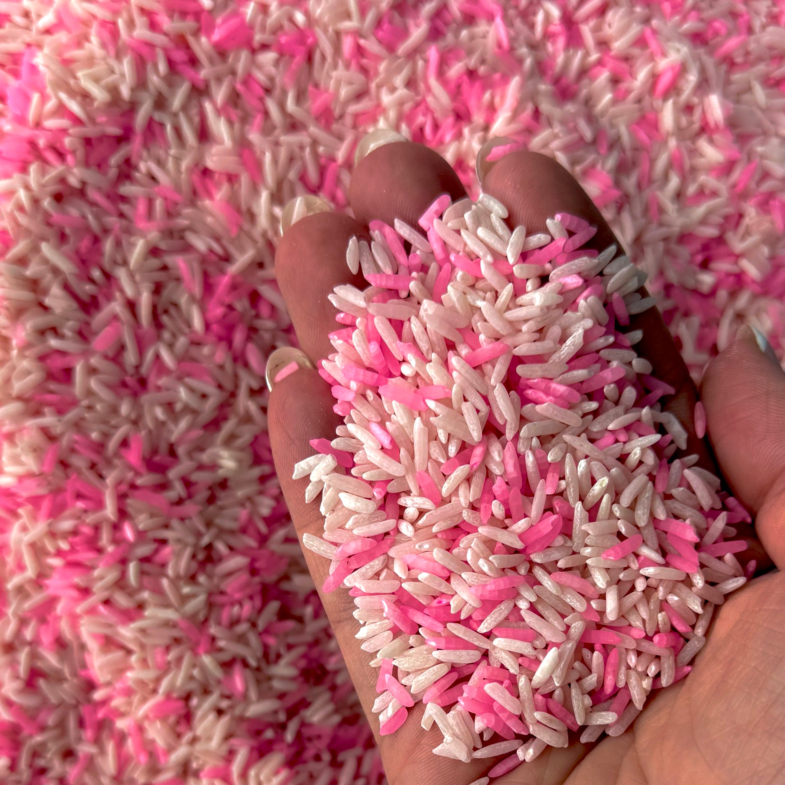 Petal Picnic Pink Rice Sensory Base - Honey Hollow