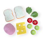 Ham, Cheese & Salad Sandwich Felt Food Set - Playtisserie