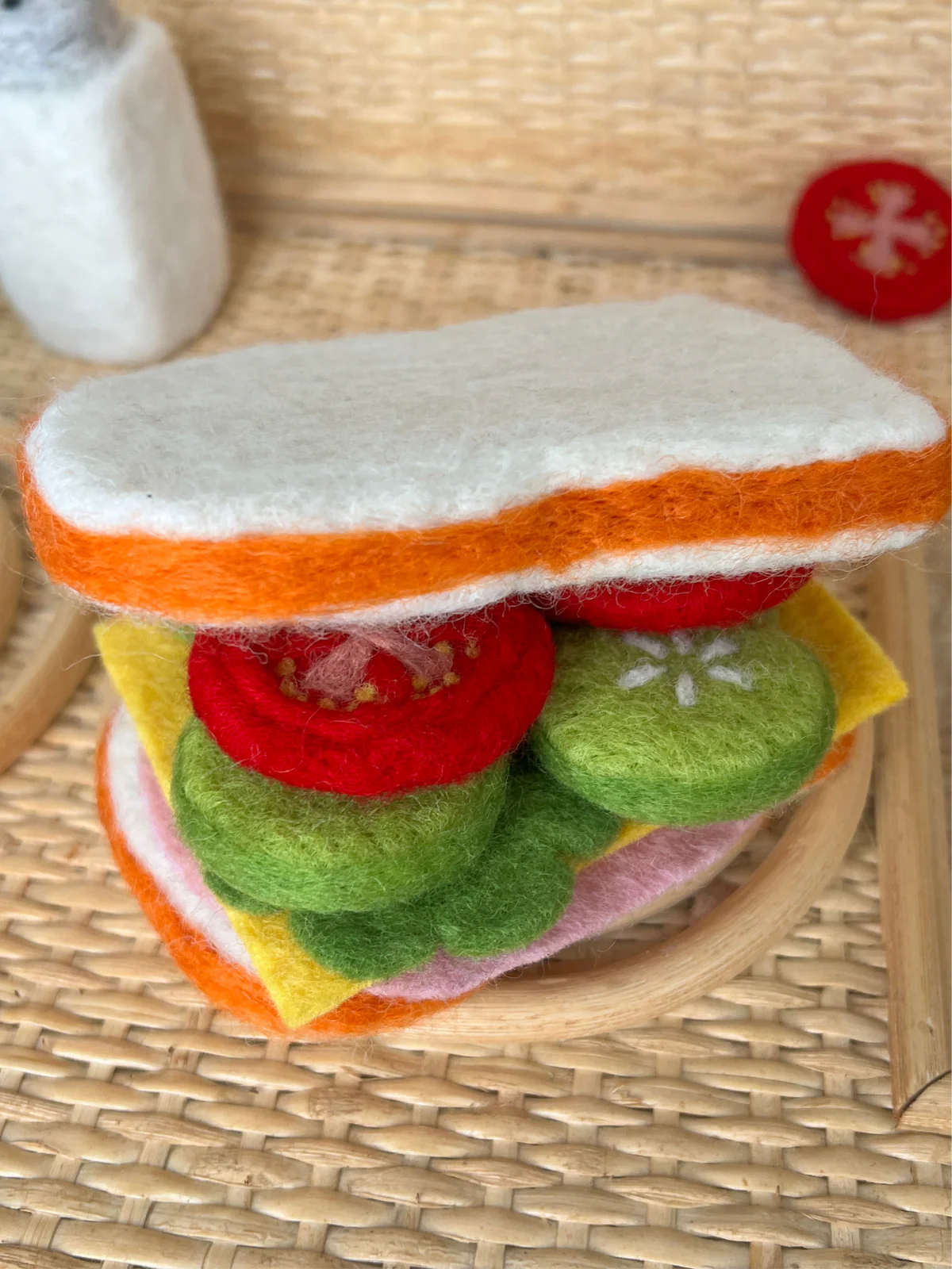 Ham, Cheese & Salad Sandwich Felt Food Set - Playtisserie