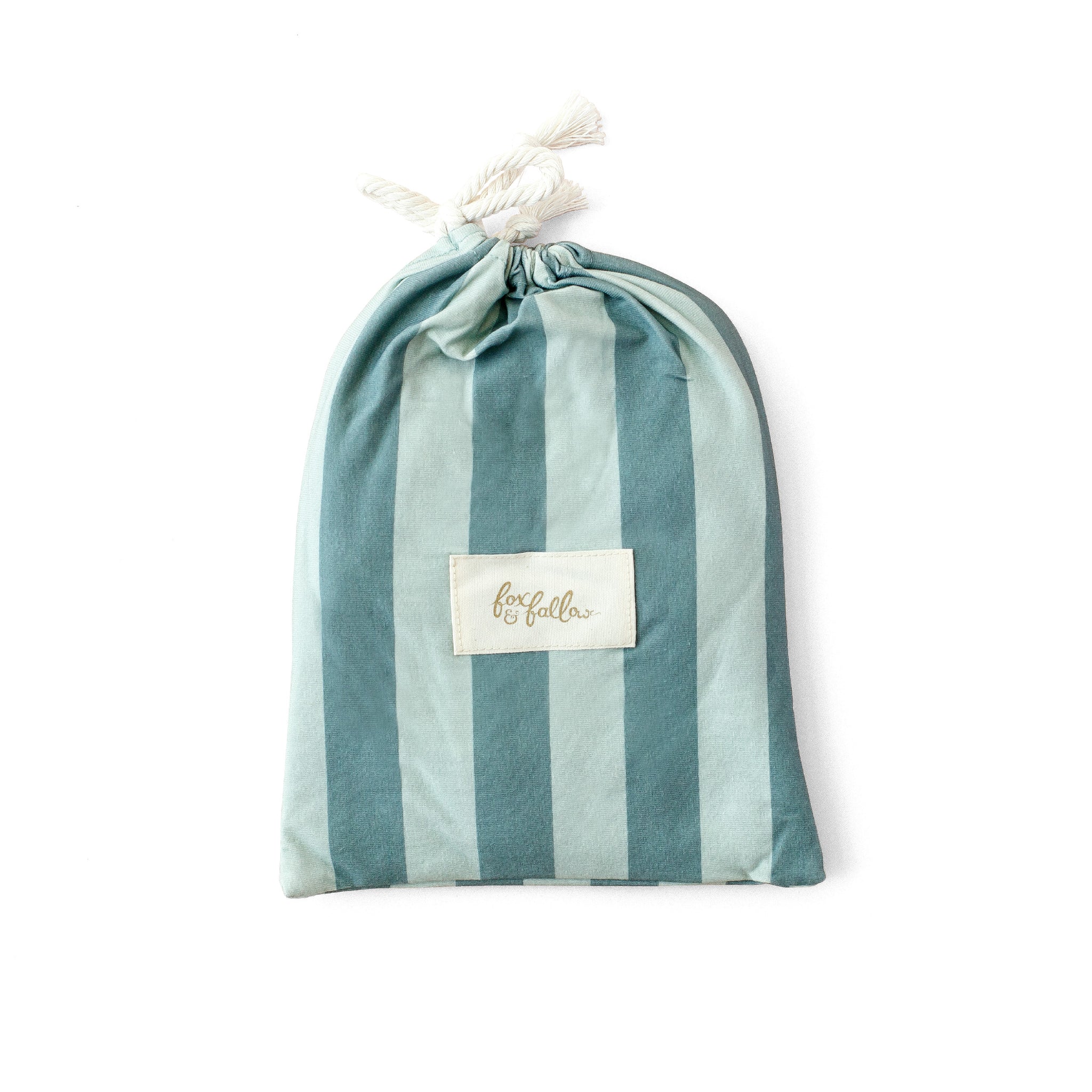 Organic Fitted Bassinet Sheet/Change Pad Cover | Sage Stripe