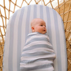 Cloud Stripe Organic Bassinet Sheet or Change Pad Cover - Fox & Fallow