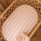 Petal Stripe Organic Bassinet Sheet or Change Pad Cover - Fox & Fallow