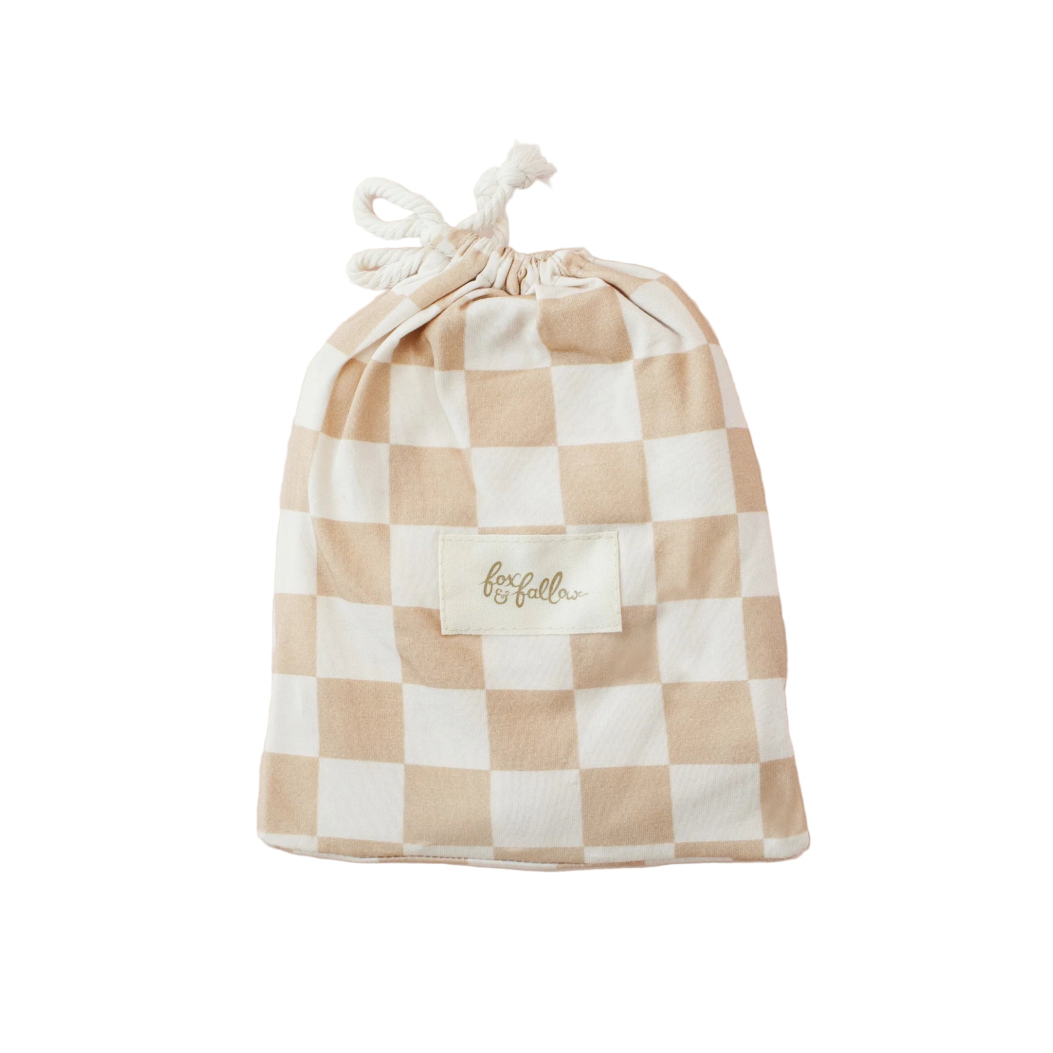 Organic Fitted Bassinet Sheet/Change Pad Cover | Caramel Check