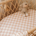 Caramel Check Organic Bassinet Sheet or Change Pad Cover - Fox & Fallow