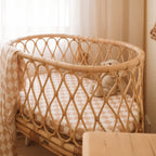 Caramel Check Organic Bassinet Sheet or Change Pad Cover - Fox & Fallow